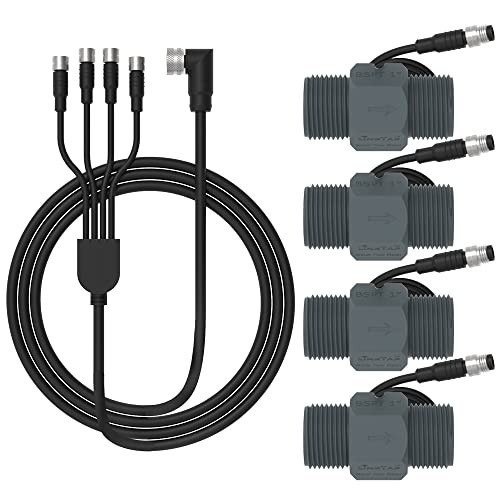 LinkTap 1″ NPT Flow Meter 4-Pack with 4.9 ft Connection Cable
