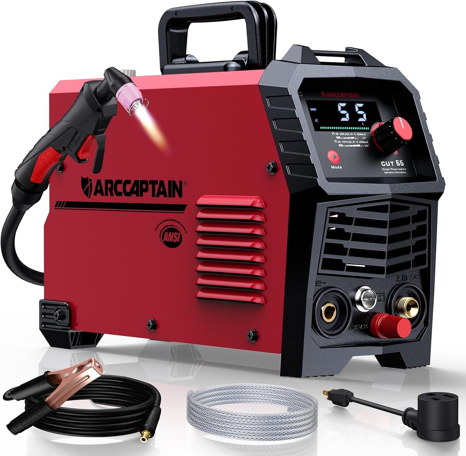 ARCCAPTAIN 55A Plasma Cutter Non-Touch Pilot ARC HF Air Plasma Cutting Machine