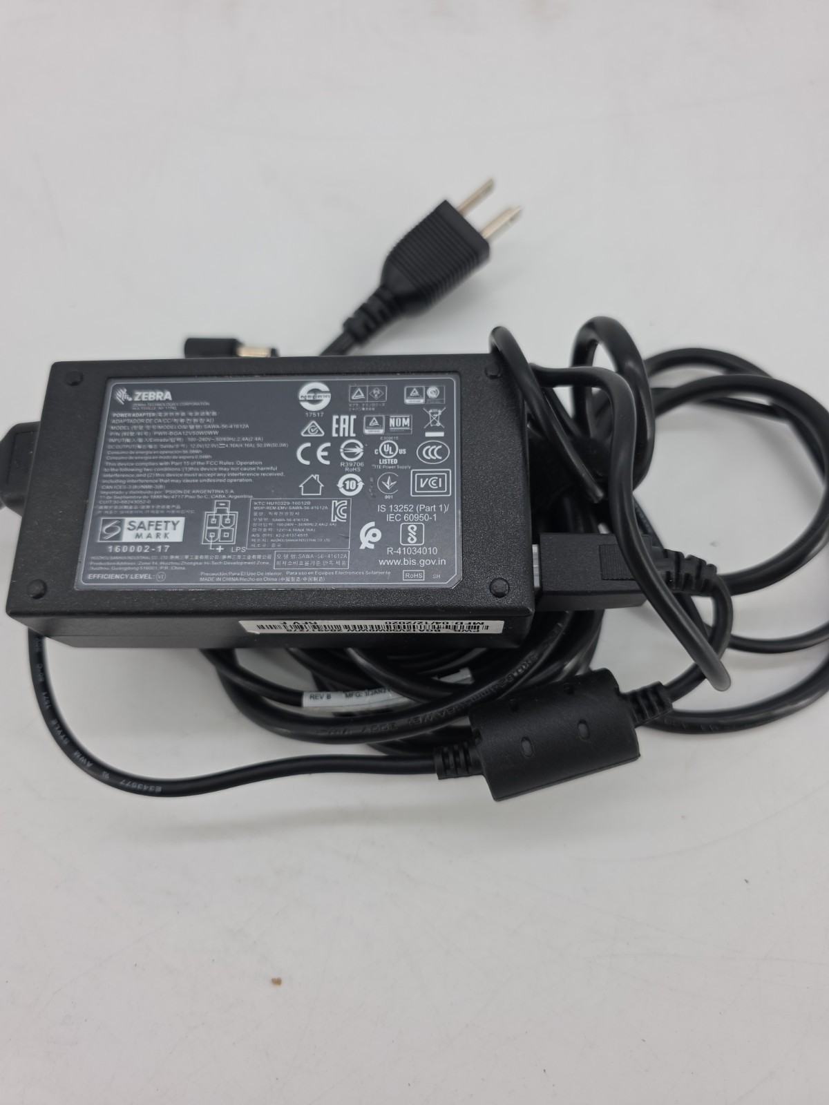 OEM Genuine Zebra Power Adapter PWR-BGA12V50W0WW SAWA-56-41612A 12V 4.16A QTY