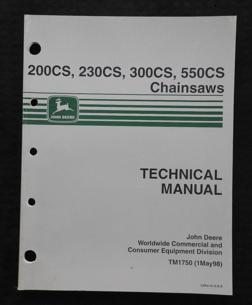 JOHN DEERE 200CS 230CS 300CS 550CS CHAINSAW TECHNICAL SERVICE REPAIR MANUAL NICE