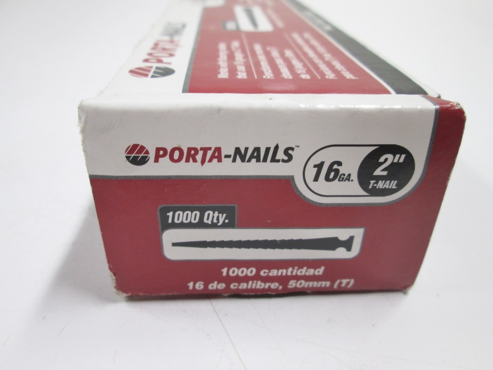 PORTA-NAILS 2″ Hardwood Blind Nail Wide T-Head for Flooring Nailer USA 1000/Box
