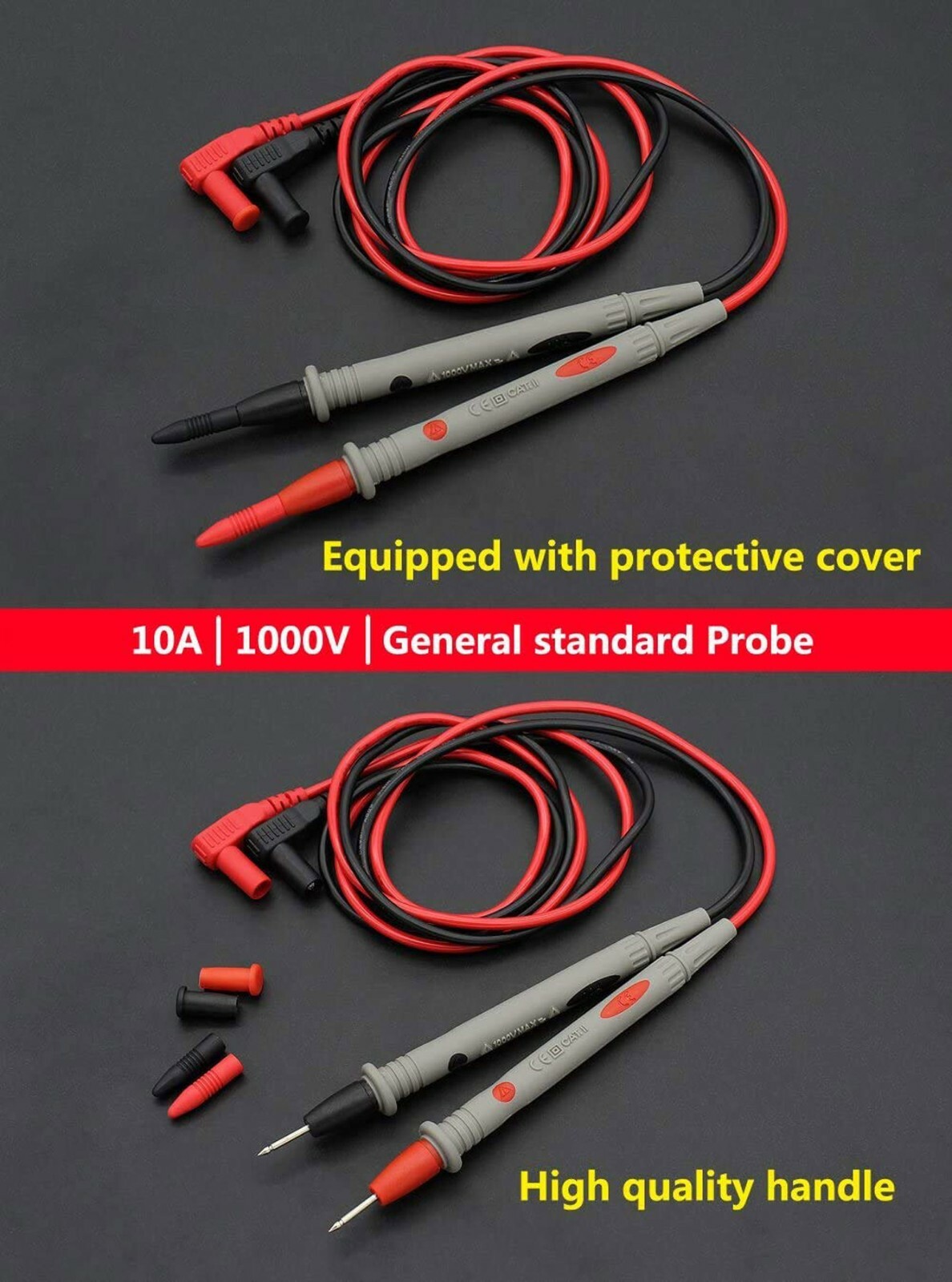 Fluke Compatible Hard Point Test Leads Set for Multimeter Meter Probes USA SHIP
