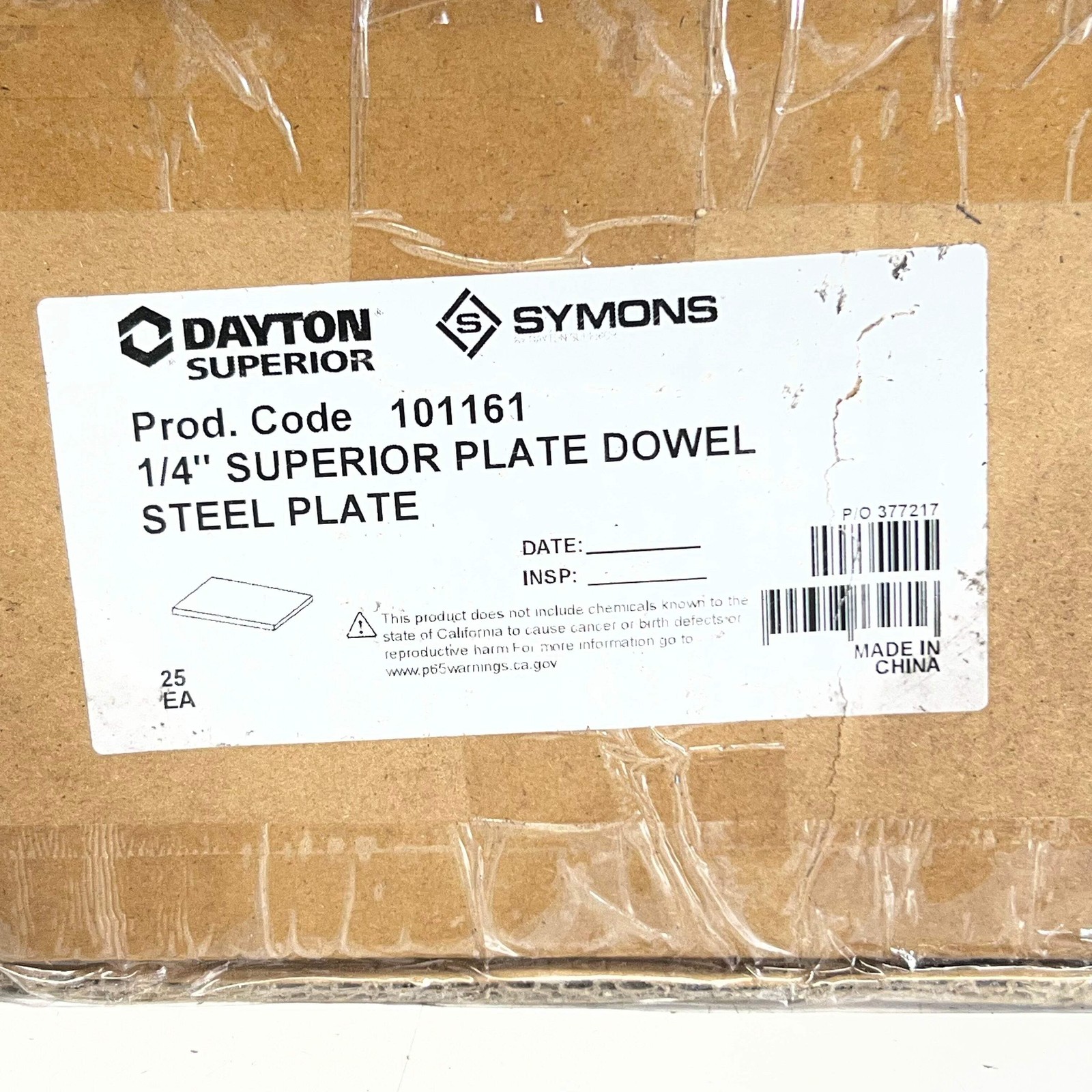 DAYTON (25 PACK) 1/4″ Superior Plate Dowel Steel Plate 101161