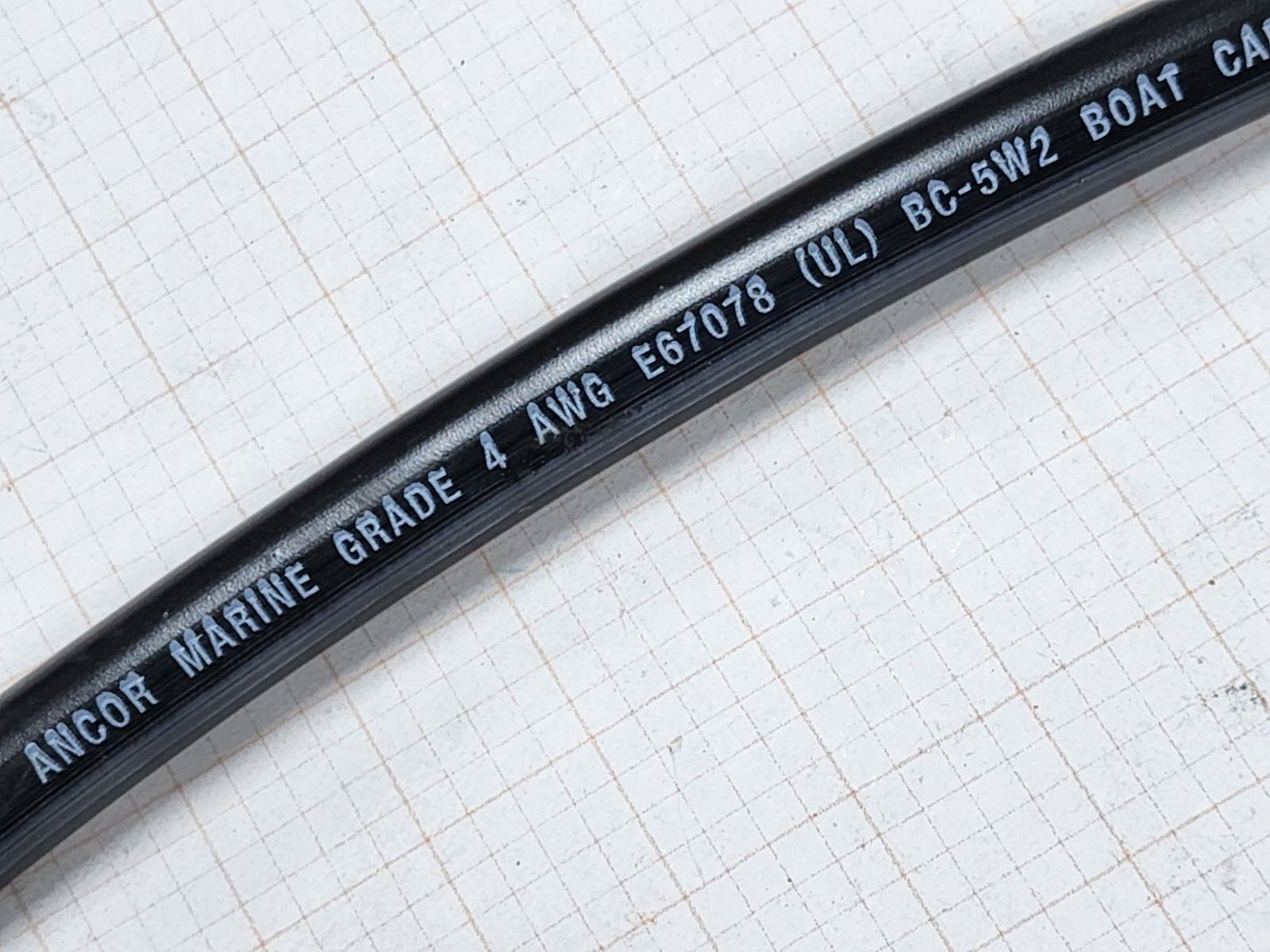 Ancor #4awg Marine Grade Tinned Copper Boat Cable BC-5W2 UL-1426 Black /10ft