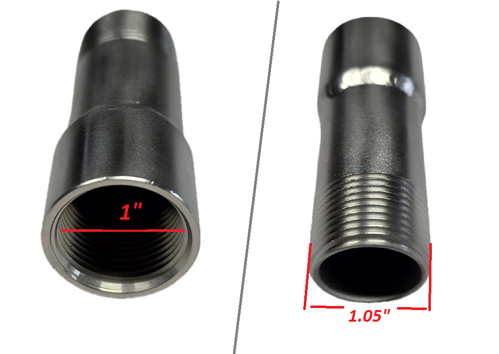 3″ Length 3/4″ NPT Male to Female Stainless Steel Exhaust Extension Adapter