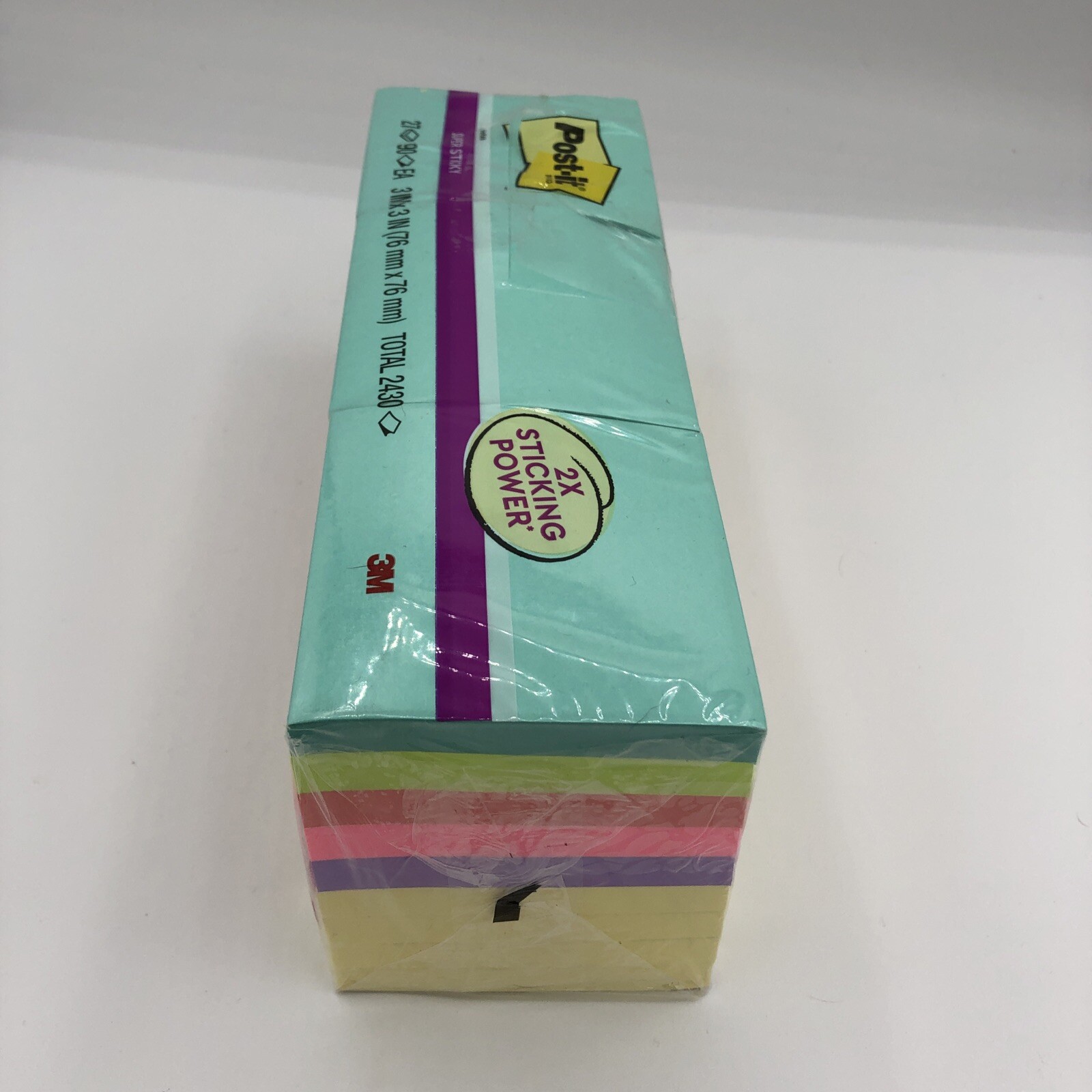 Post-it Brand 3M 3 Inch X 3 Inch Post-It Notes 27 Pads Neon Color New In Open