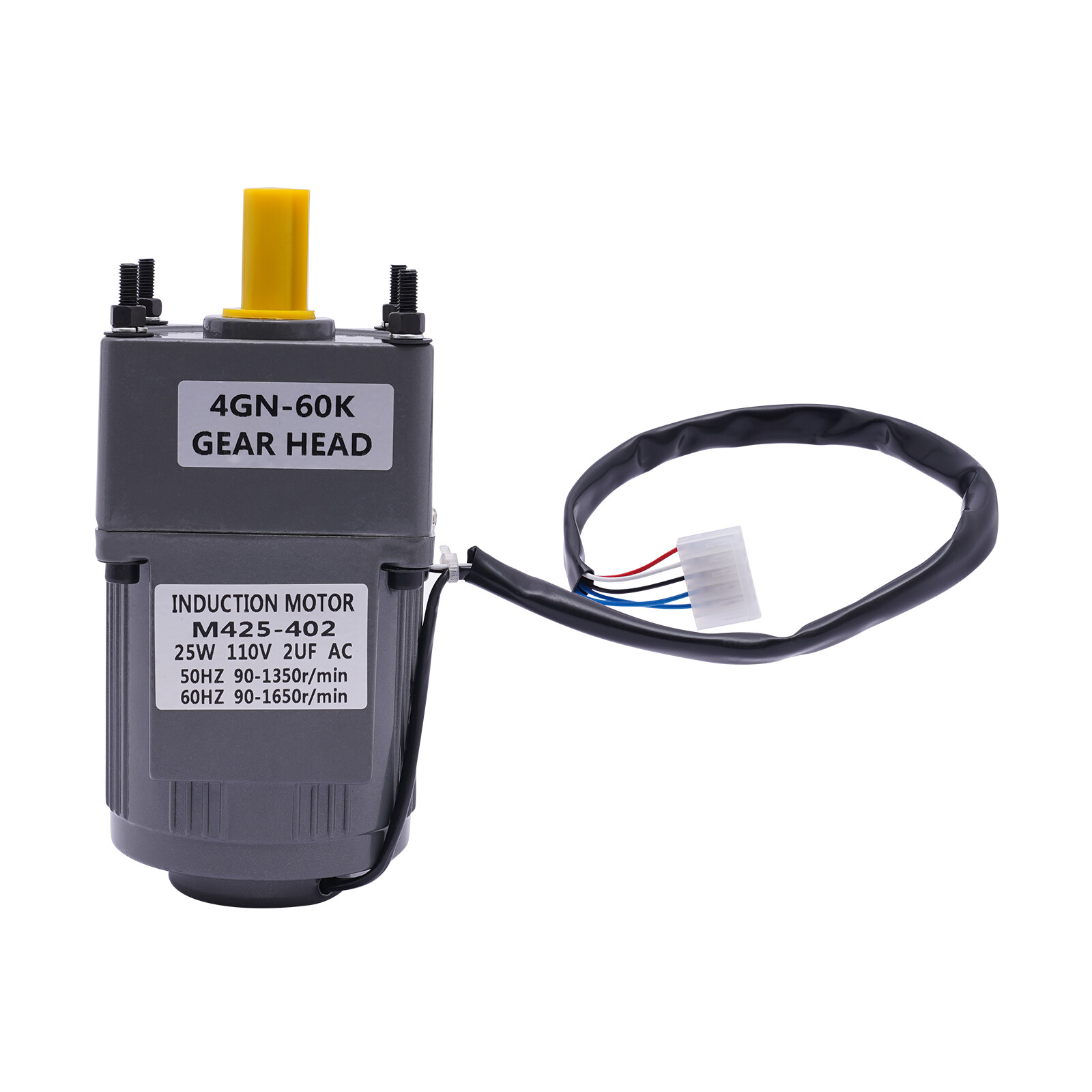 AC110V Gear Motor Electric Motor 25W Variable Speed Controller 90-1350r/min 1:60