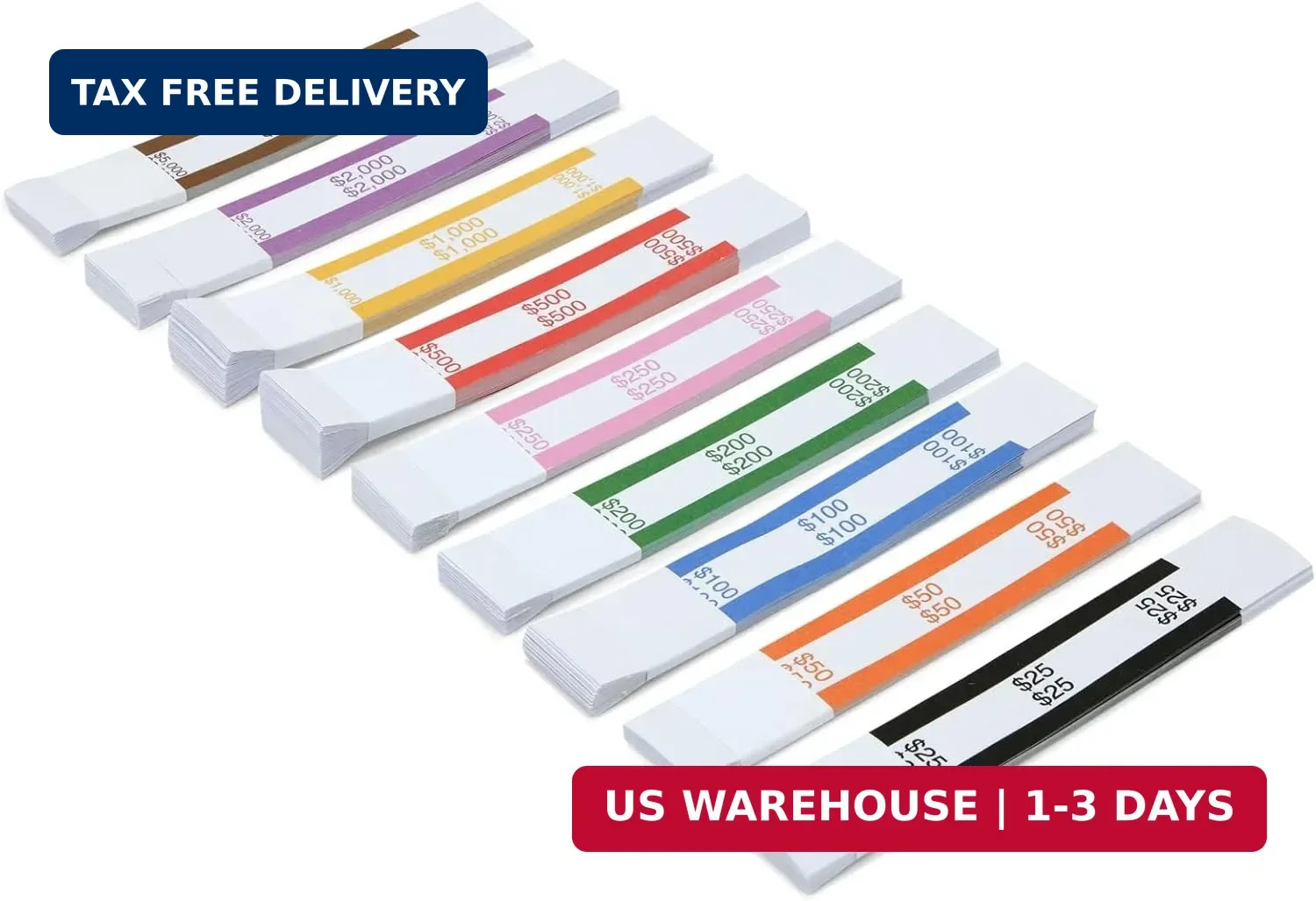 300 Pack Self Adhesive Currency Straps Money Bands for Bills Wrappers Sorting US