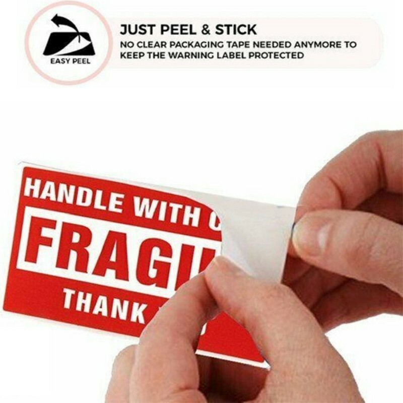 1000 Fragile Stickers 2×3 Handle with Care Thank You 500 / Roll Warning Labels