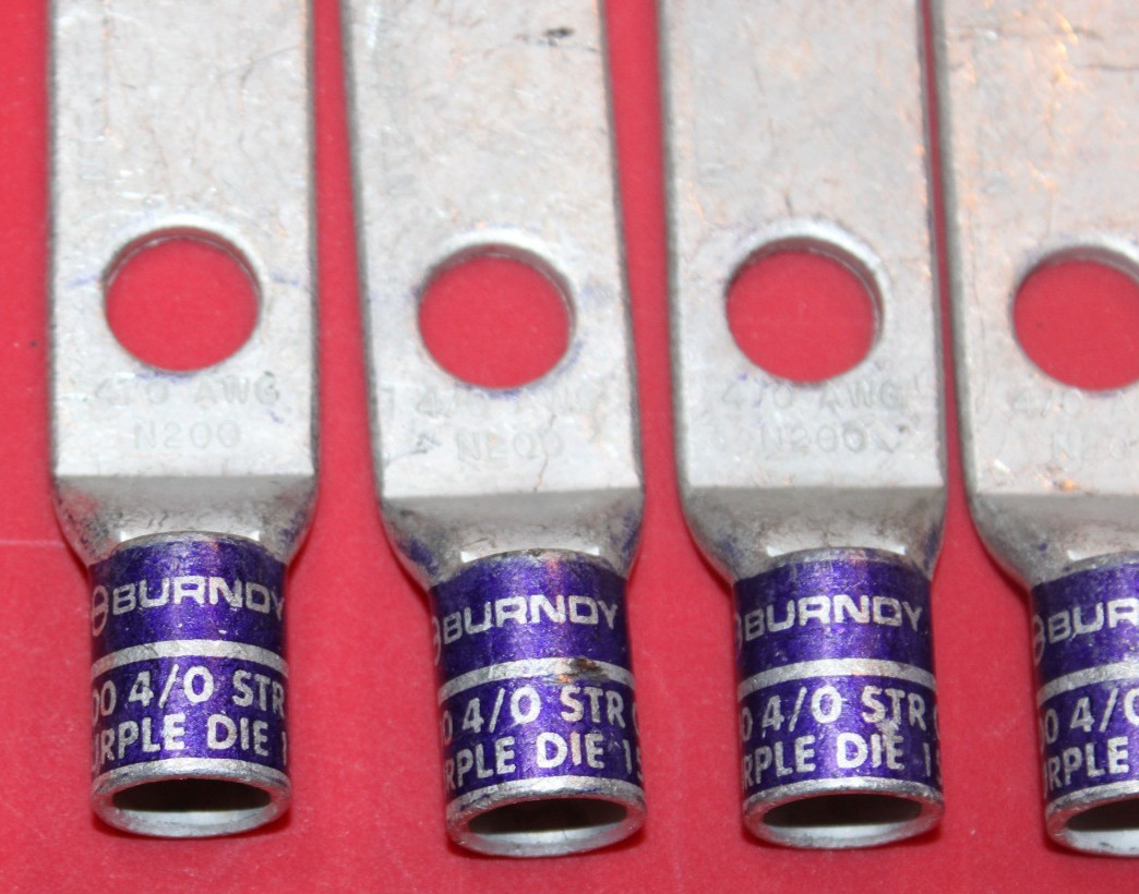 Lot of 4 BURNDY N200 Purple Die Lug 15 YA28-2N 4/0