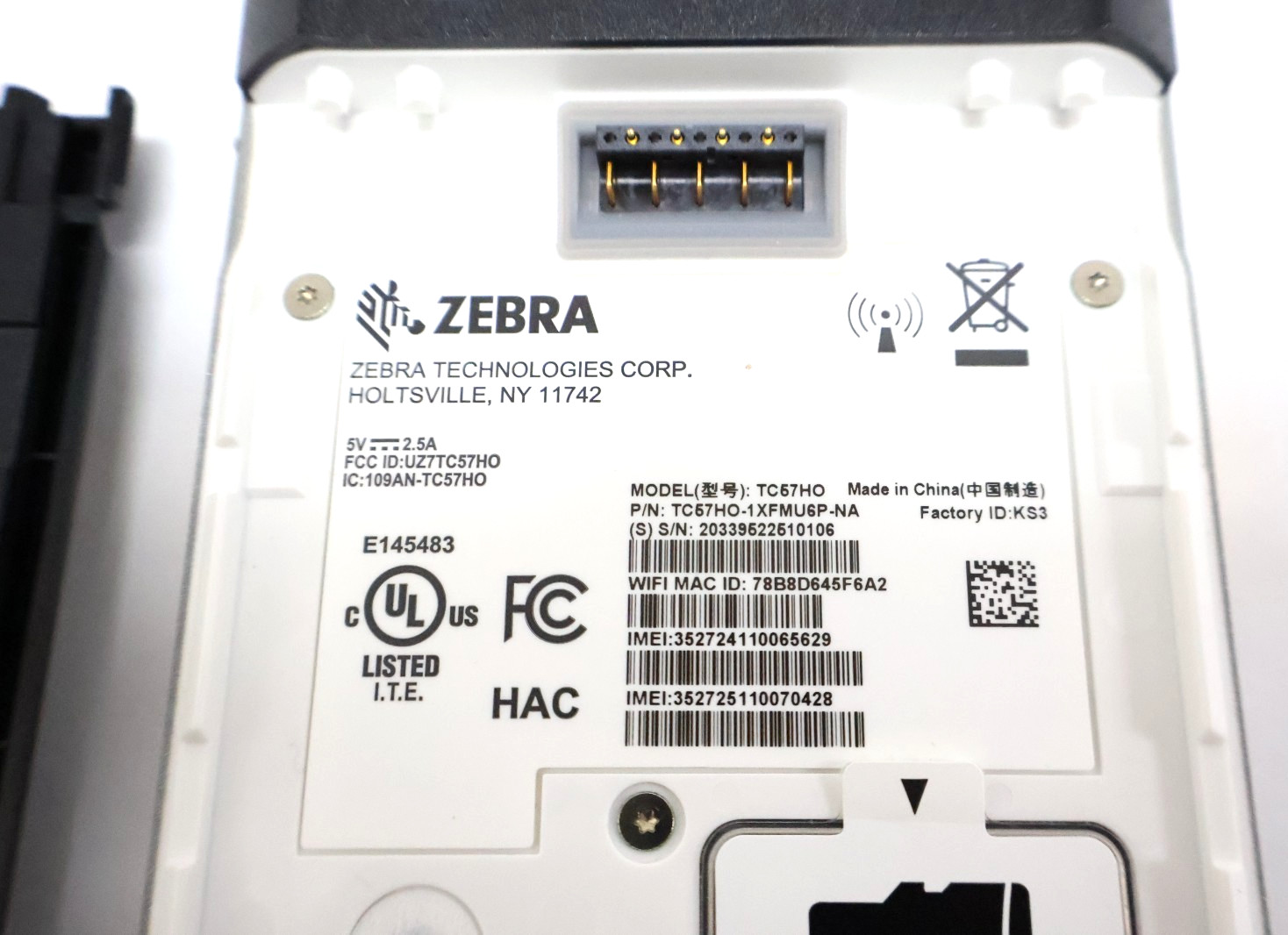 Zebra TC57HO-1XFMU6P-NA Rugged Android 13 Handheld Mobile Computer «Battery Inc
