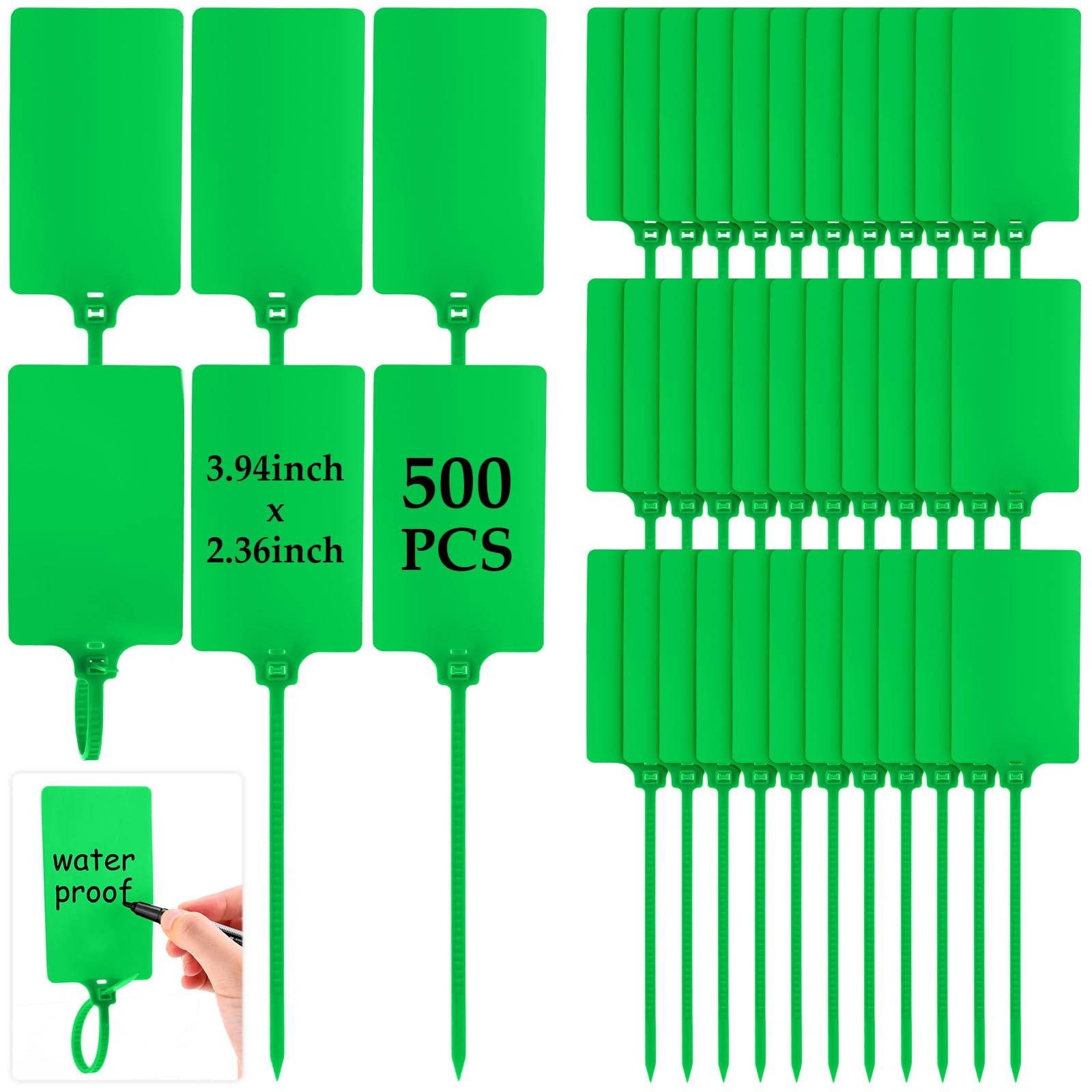 500 Pcs Blank Plastic Tags Shipping Tags 3.94″x 2.36″ Waterproof Sealing Ship…