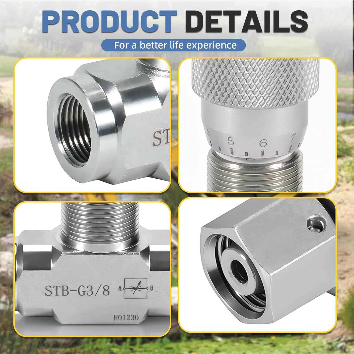 Flow Control Bidirectional Hydraulic Restrictor Valve STB-G3/8 W /L08 ConnectoyT