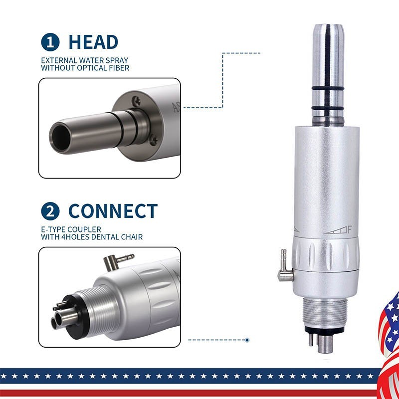 NSK Style Dental Slow Low Speed Handpiece Straight Contra Angle Air Motor 2/4 US