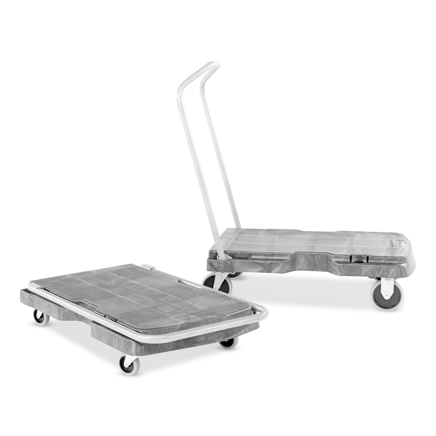 Rubbermaid® Commercial Triple Trolley, 500-lb Cap, 20-1/2w x 32-1/2d x 7h, Black