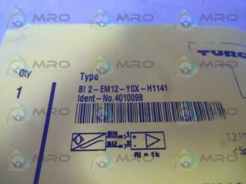 TURCK BI2-EM12-Y0X-H1141 PROXIMITY SENSOR NSMP