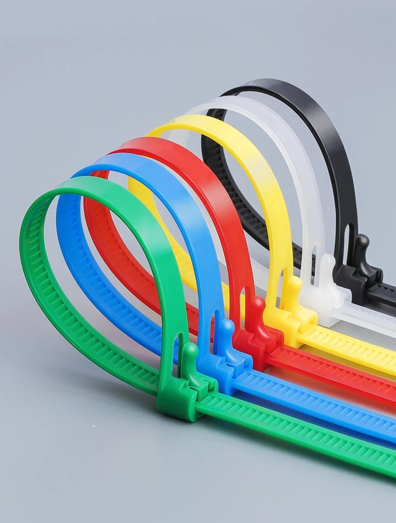20pcs Plastic Reusable Cable Zip Ties 8*200/250/300/450 Releasable Nylon Adjust