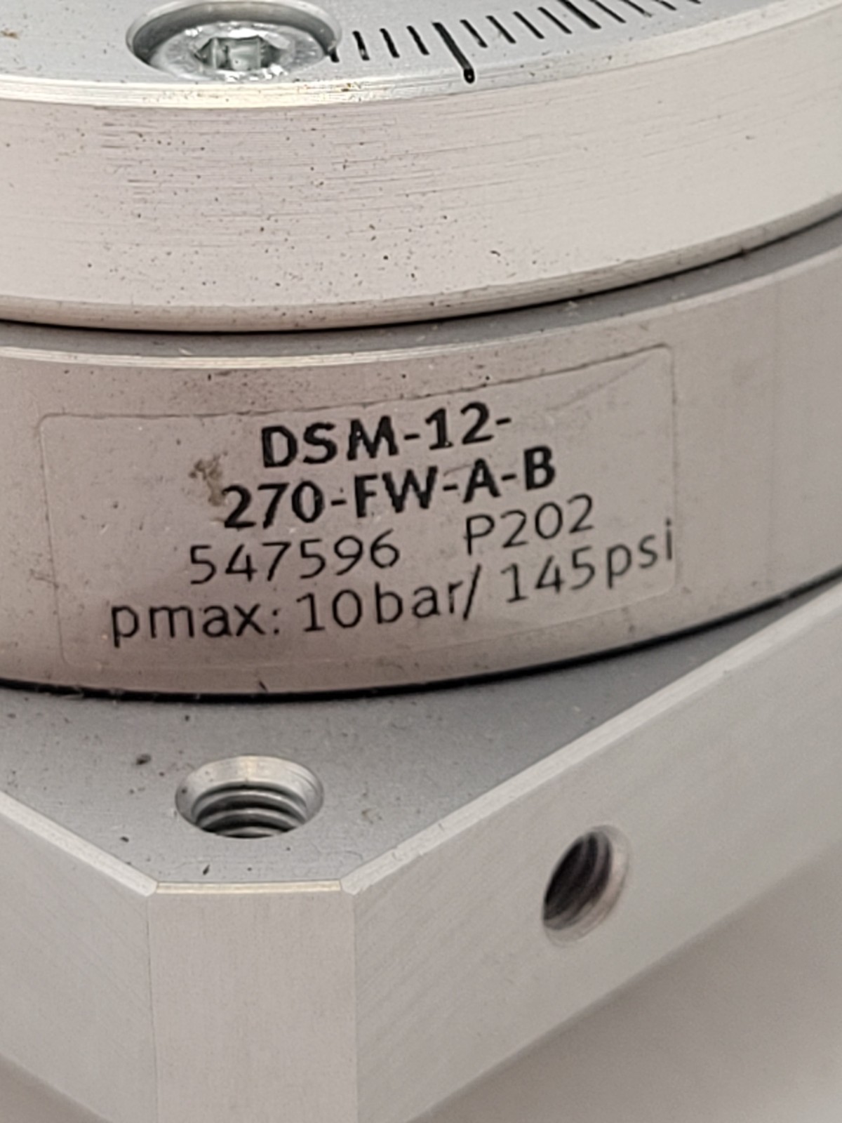 Festo DSM-12-270-FW-A-B Semi-Rotary Drive Actuator 10 Bar 145 PSI DSM Series