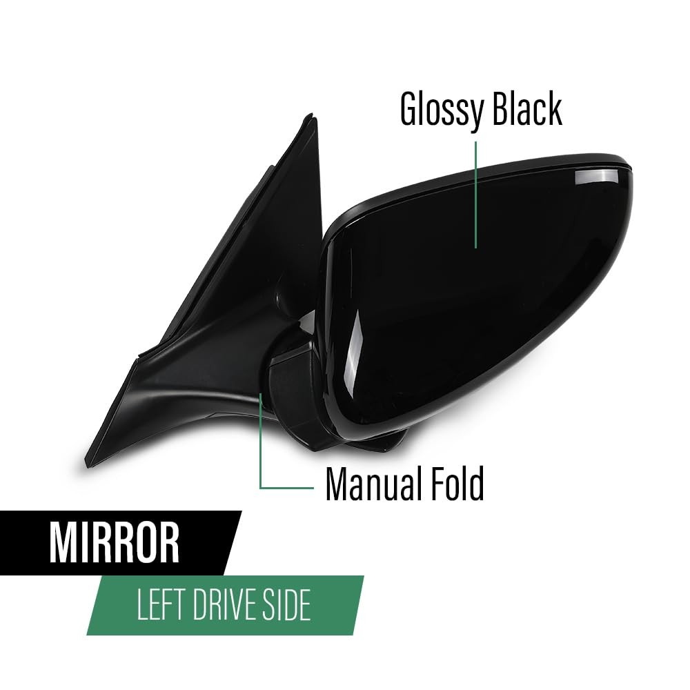 Power Mirror Left 3-Pin Manual Folding Honda Accord Sedan 18-22 76258TVAA02
