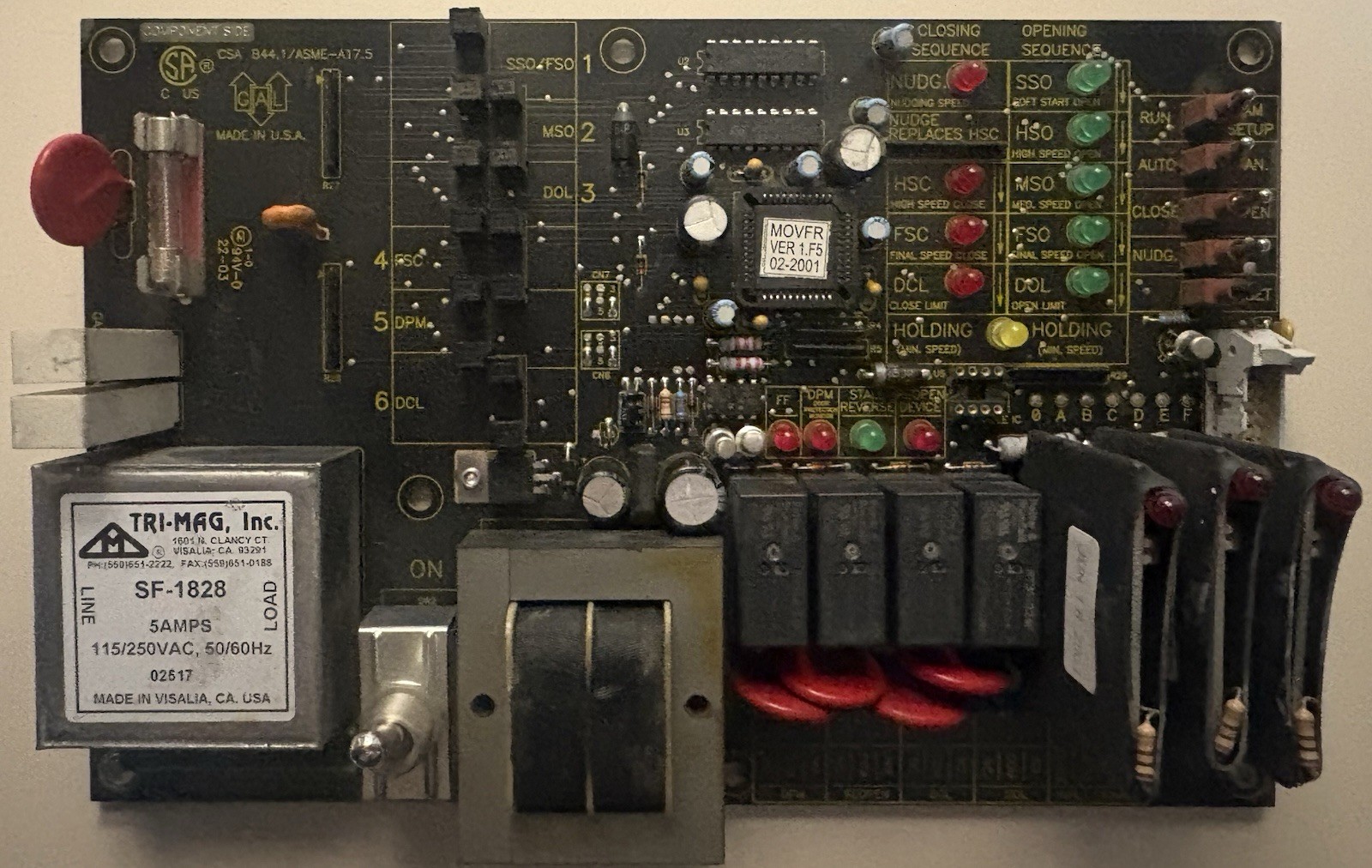 GAL MOVFR-0001N PCB-0036N Elevator Door Operator Control Board