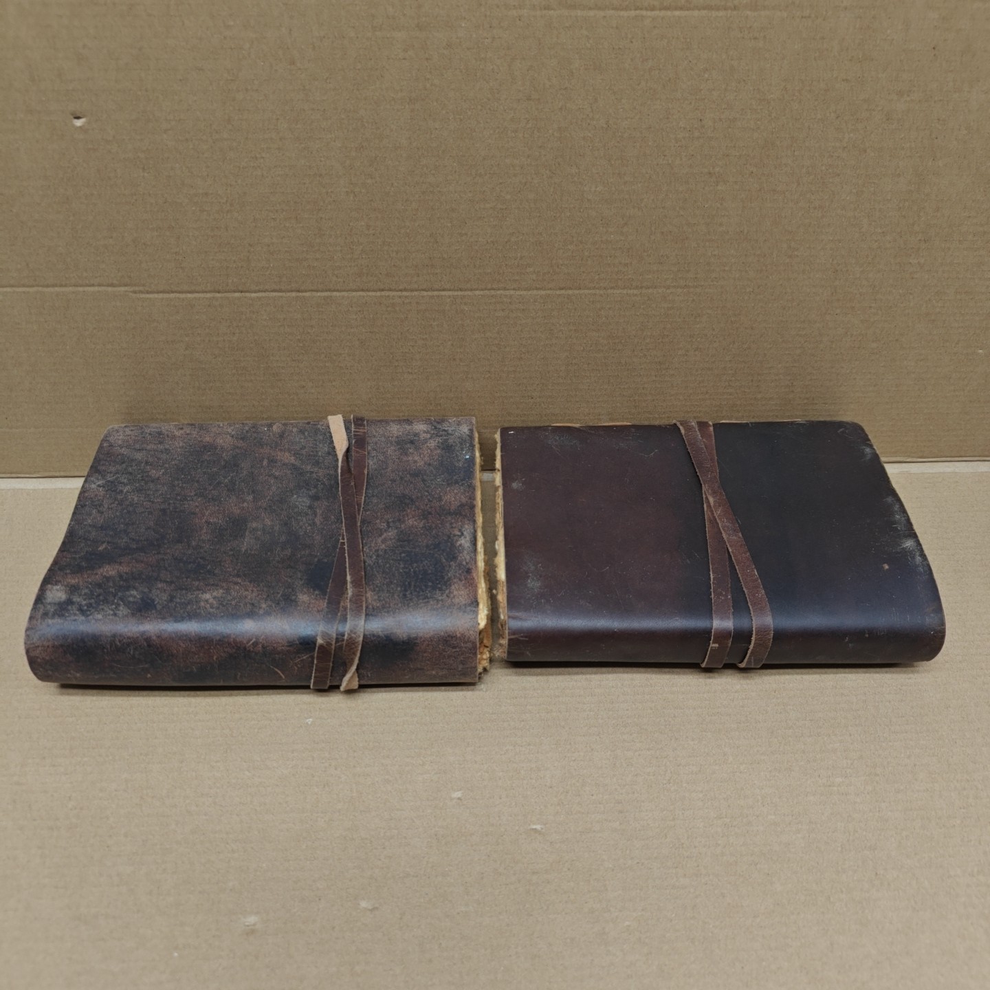 Lots Of 2 Vintage Leather Journal Antique Handmade Deckle Edge