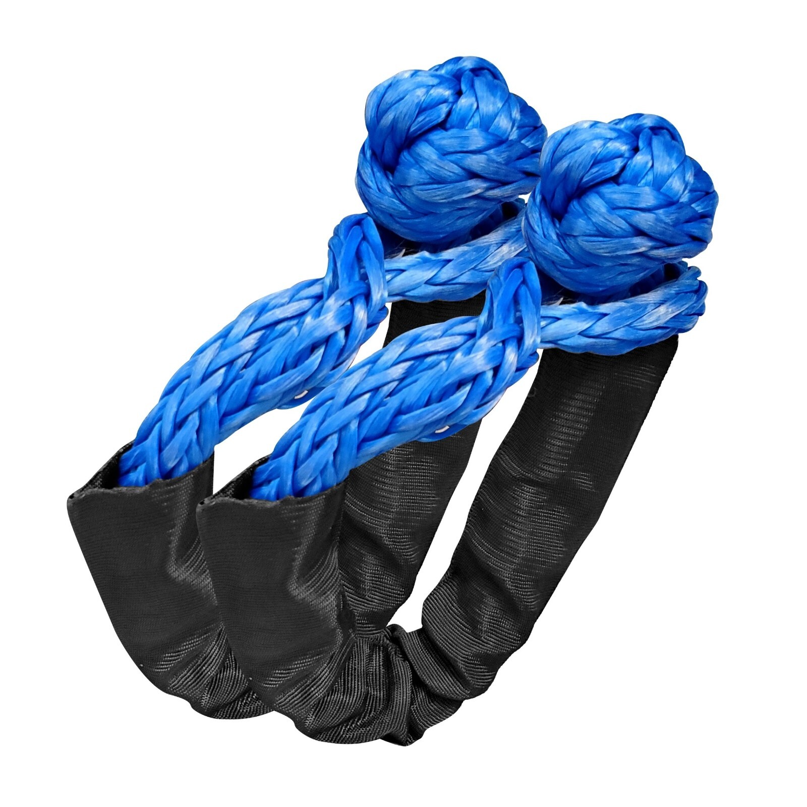 2 PC 1/2» x 22» Synthetic Soft Shackle Tow Rope Recovery Strap 37,400LBS