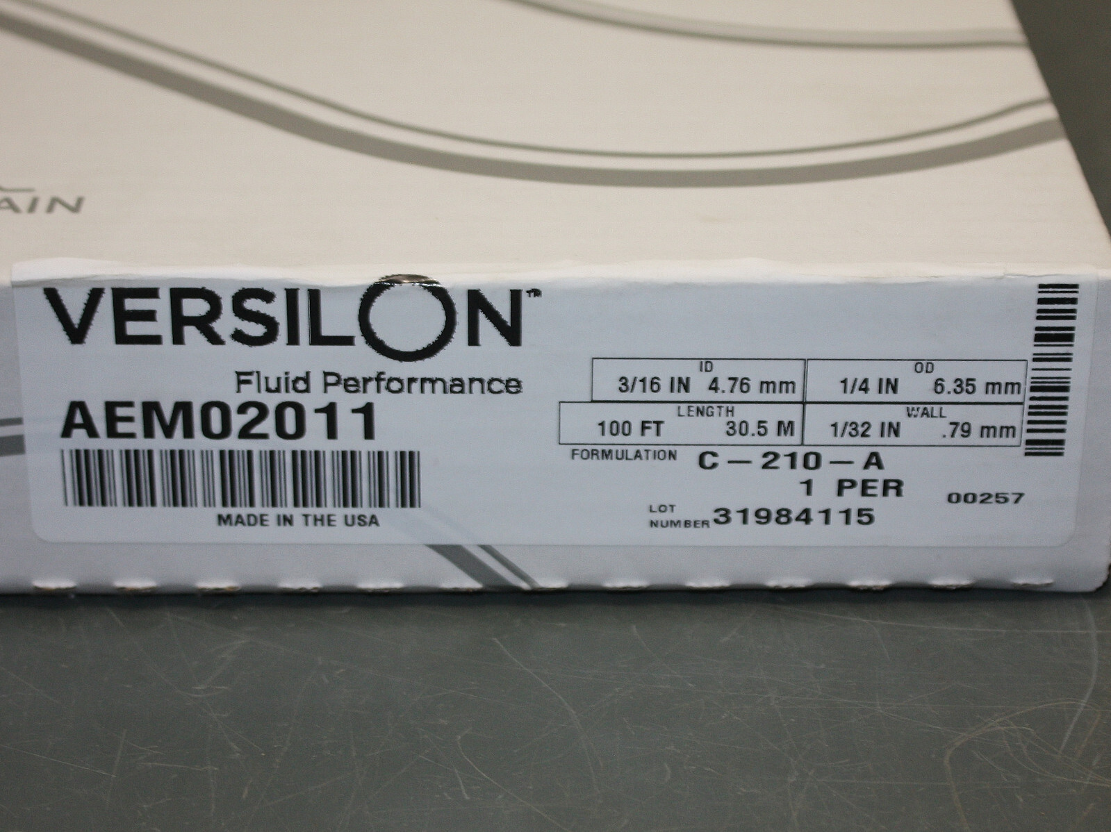 Tygon Versilon Tubing AEM02011, 3/16” x 1/4″ x 100ft, C-210-A, Polyurethane