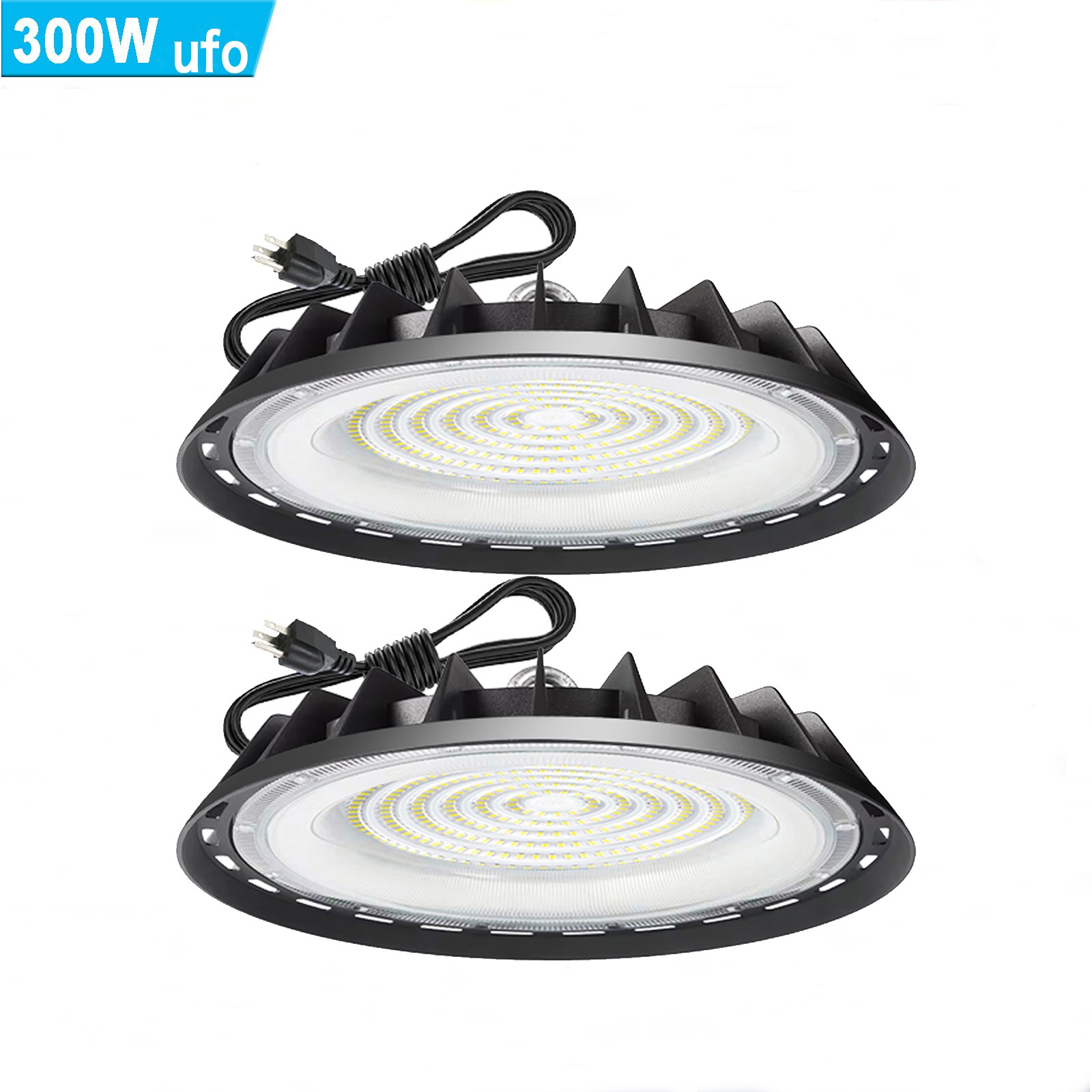 2 Pack 300W UFO Led High Bay Light Industrial Commercial Warehouse Light 5000K