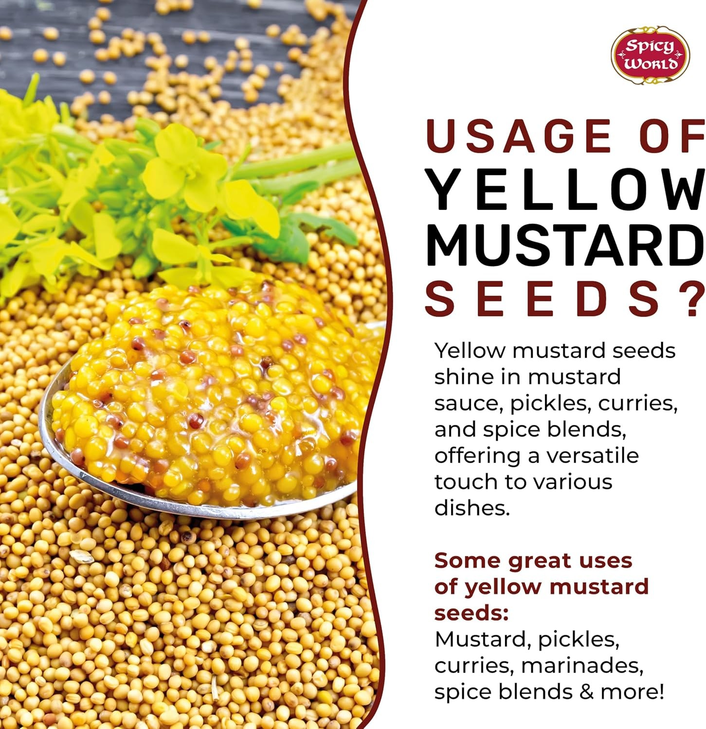 Yellow Mustard Seeds Bulk, 5-Pounds