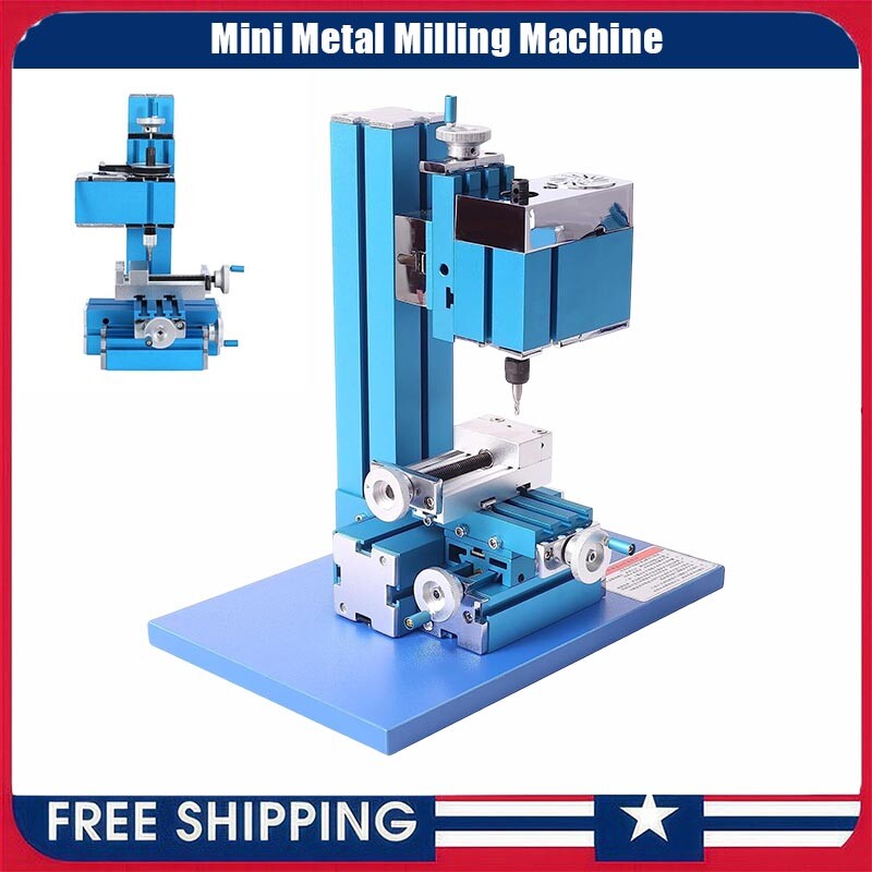 Mini Metal Milling Machine Motorized Metalworking DIY Tool Benchtop for Hobby