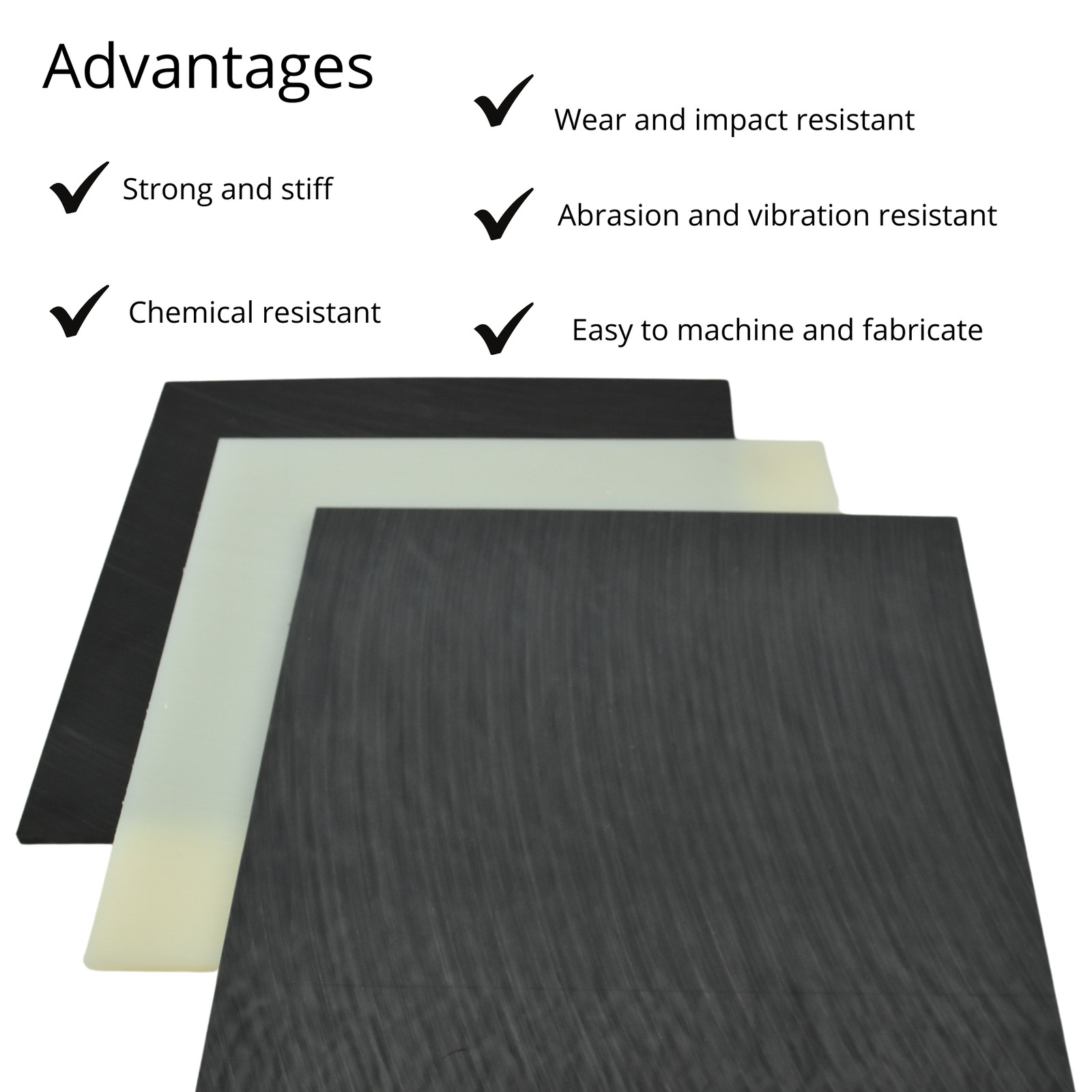 BuyPlastic Natural Nylon 6/6 Plastic Sheet 1/2″ x 12″ x 24″