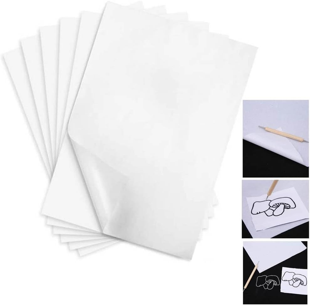50 Sheets White Carbon Transfer Paper Tracing Copy Paper Idea for Wood