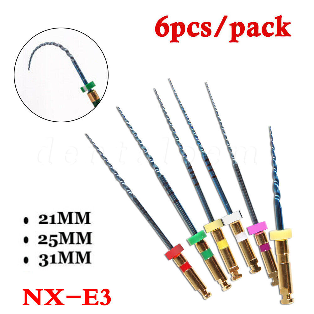 6pcs/pack Dental Endo Root Canal Super Taper Rotary Niti Files 21/25mm/31mm
