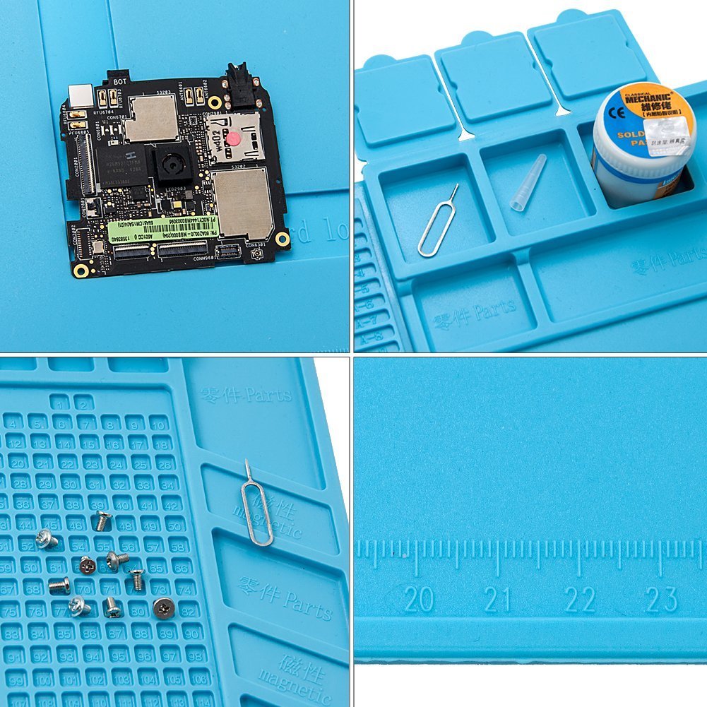 Magnetic Heat Insulation Silicone Pad Mat Platform For Soldering Repair 45x30cm