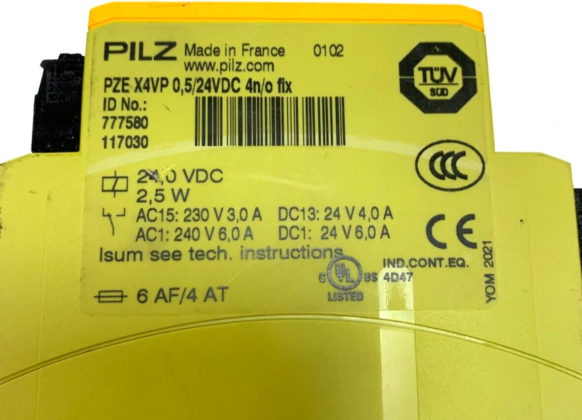 Pilz PZE X4VP 0,5 Safety Relay, 24VDC, 4n/o – Free Shipping!