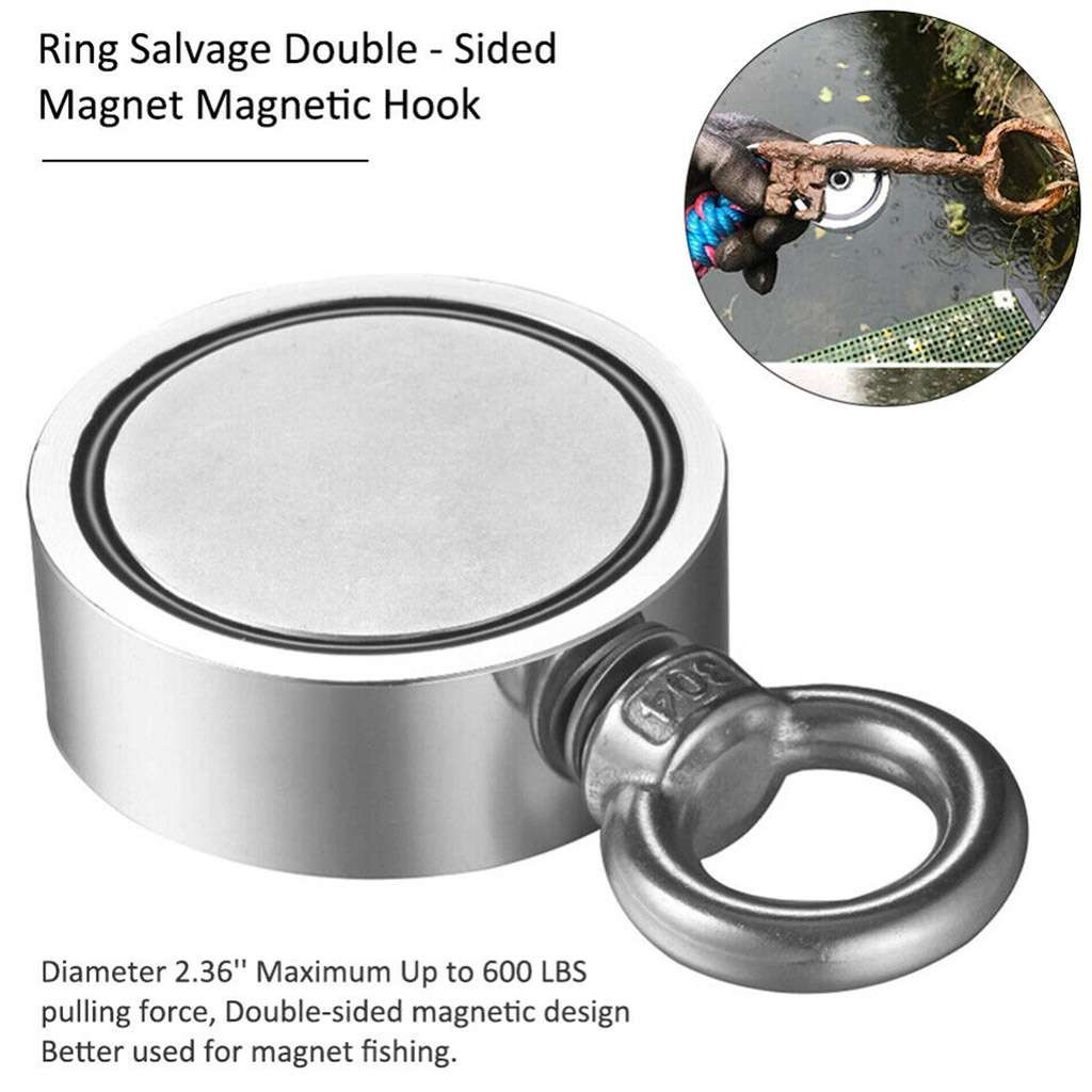 Double Sided Super Strong Neodymium Fishing Magnet 500LBS Pulling Force US