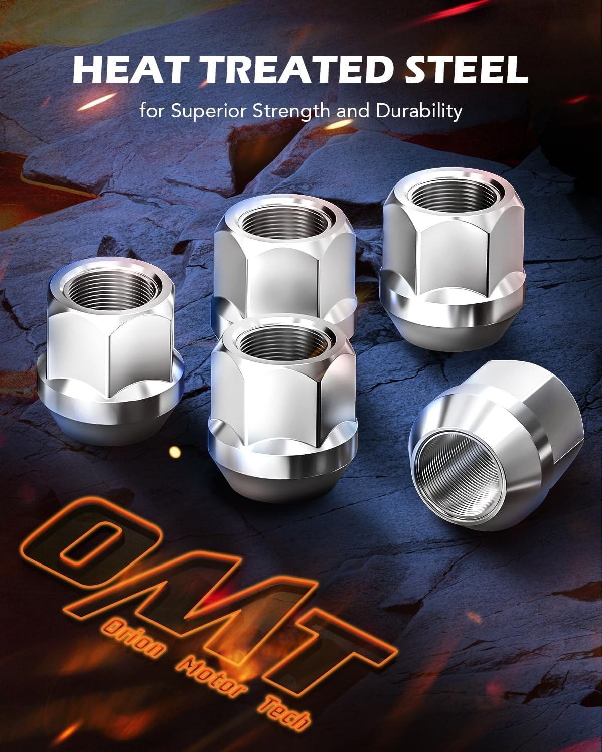 1/2″-20 Open End Lug Nuts, 3/4″ 19Mm Hex 0.84X0.9 In. Chrome Plated Wheel Lug Nu