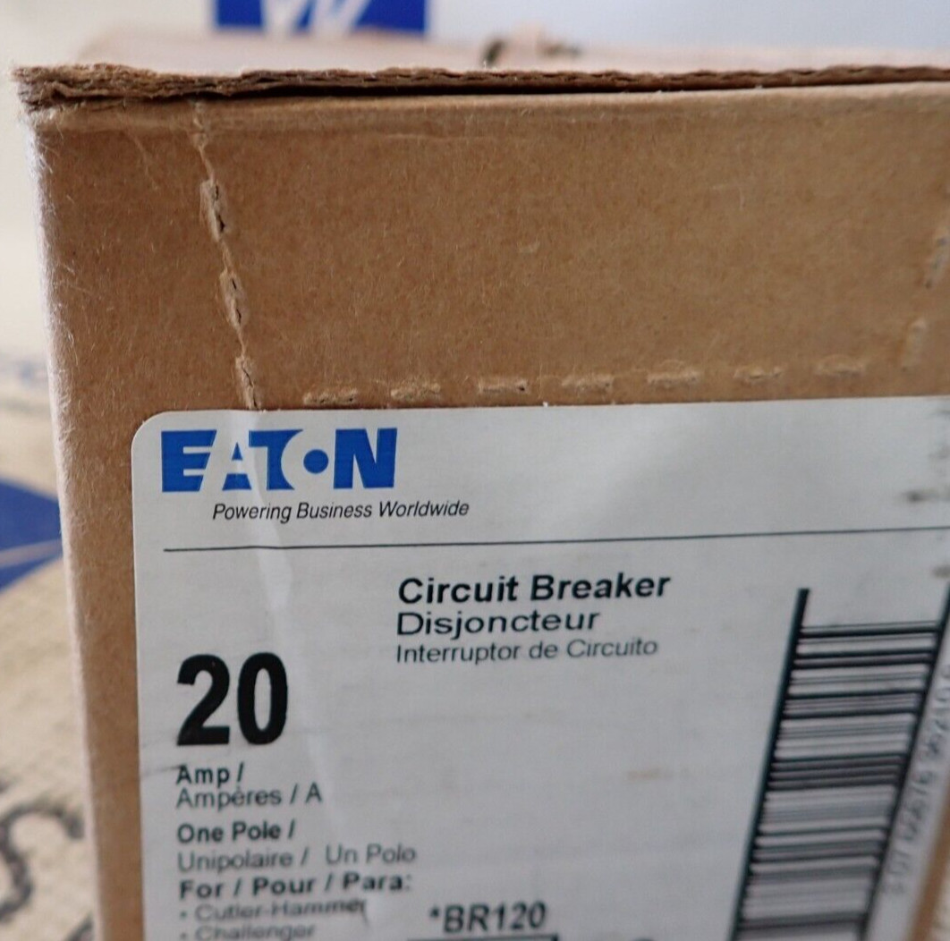10 NEW – Eaton BR120 20 Amp 120/240 VAC 1 Pole Type BR Plug- On Circuit Breaker