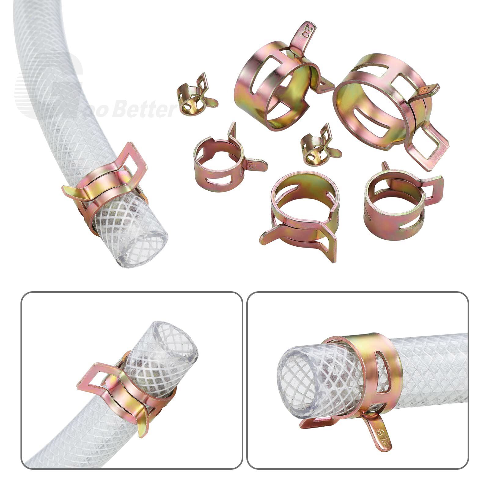 115PCS Hose Clamps Assortment Kit Spring Steel Clip Water Fuel Tube Air Pipe USA