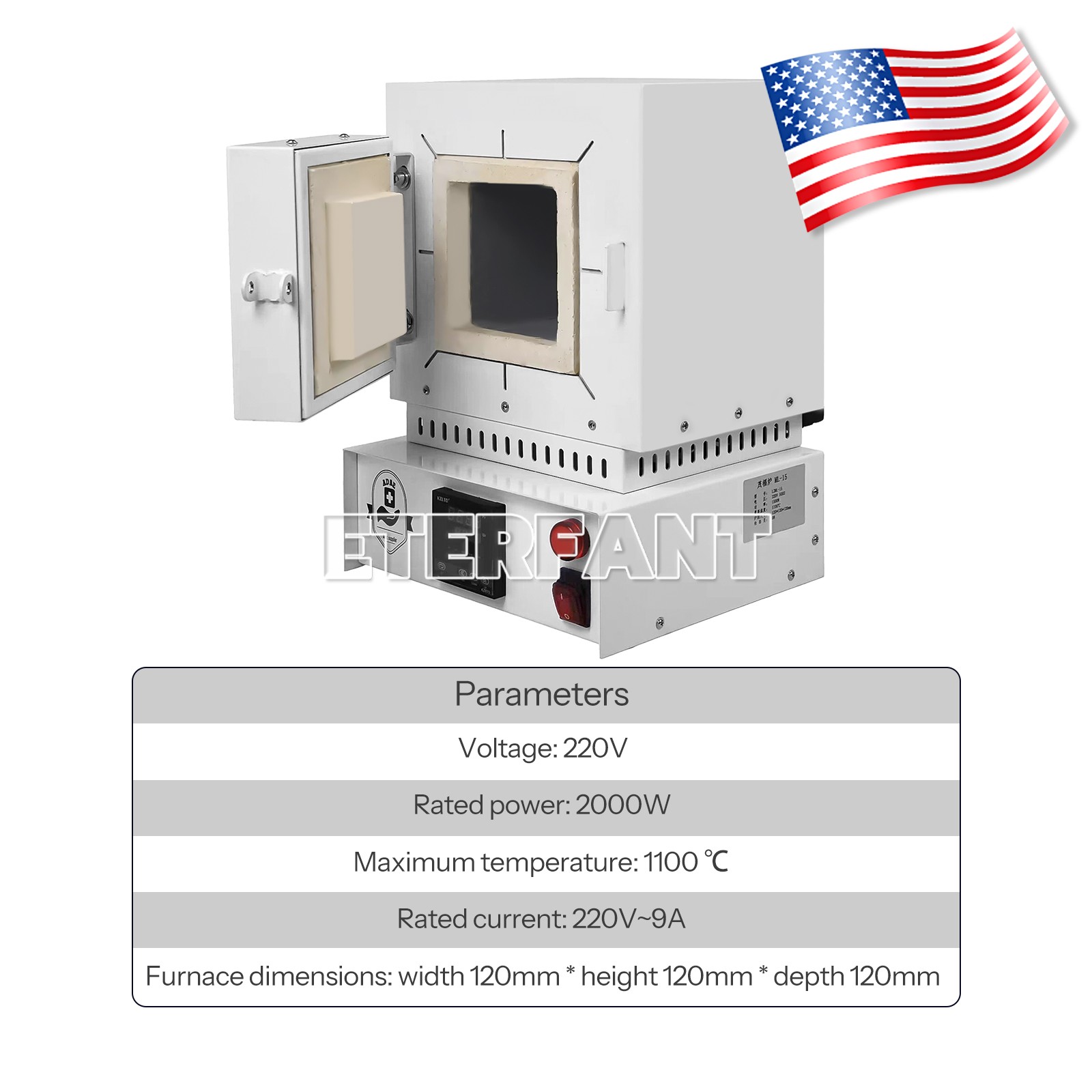 2000W/3000W Dental Lab Burnout Oven 1100℃ High Temperature Fiber Ceramic Furnace