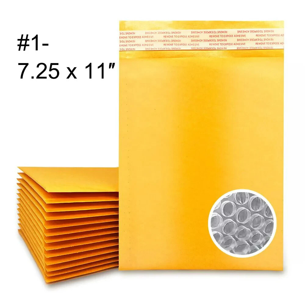Coolpkg 100 PCS #1 7.25″x11″ Kraft Bubble Mailer Padded Shipping Evelope 7.25*11