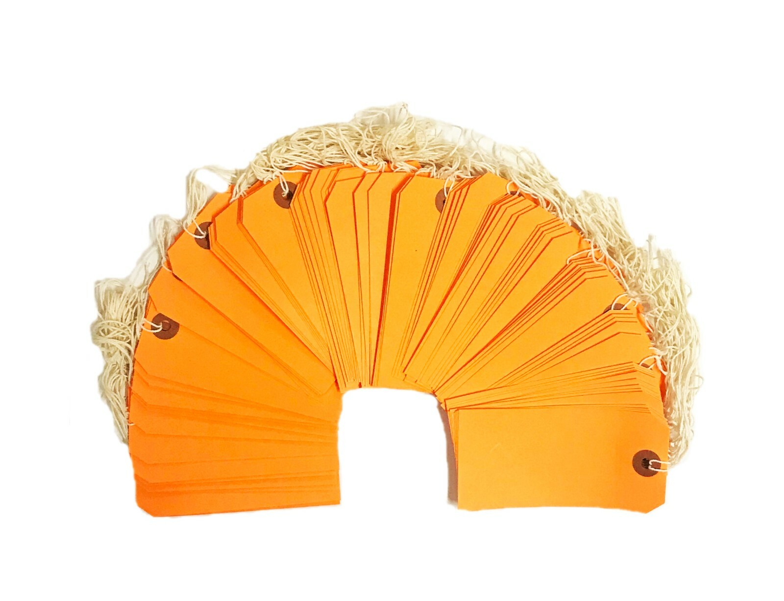 100 Orange Tags 4 3/4″ x 2 3/8″ Size 5 Inventory Shipping Hang Tag with String