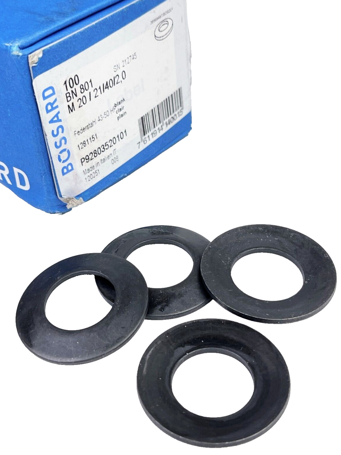 QTY 100 Bossard 1281151 BN 801 Conical Spring Washers Regular Type M20/21/40/2,0