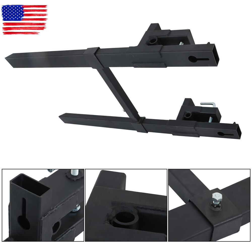 4000Lbs 60″ Tractor Clamp On Pallet Forks Bucket Quick Attach W/ Stabilizer Bar