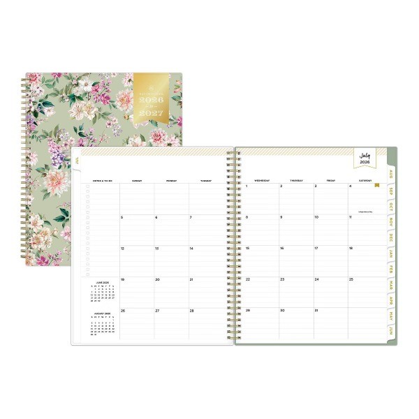 8.5"x11" 2026-2027 Planner Pemberley Light Sage Weekly