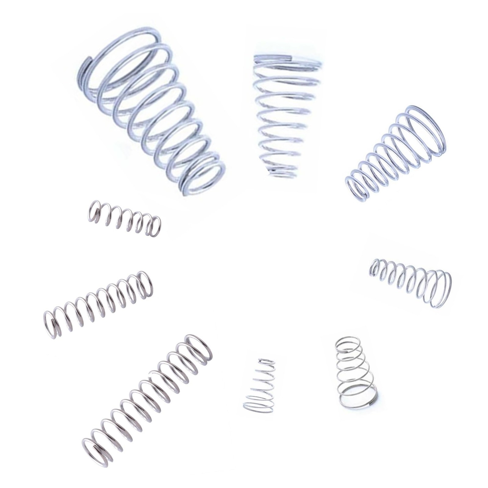 100pcs Conical Spring Assorted Set, 304 Stainless Steel Metal Taper Compression