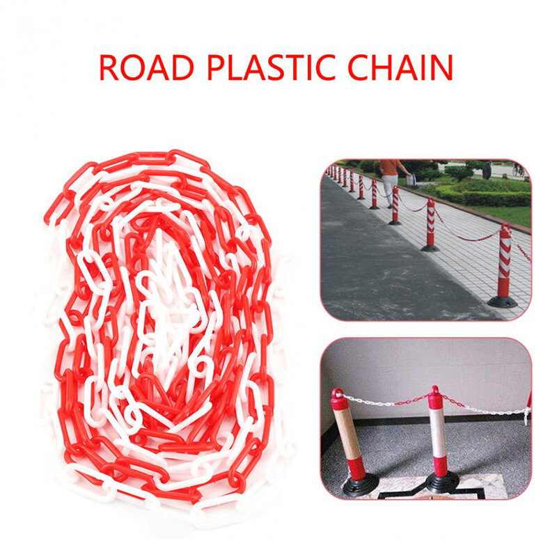 5/10M Plastic Chain Links Chain Barrier Warning Safety Road Decorative Block