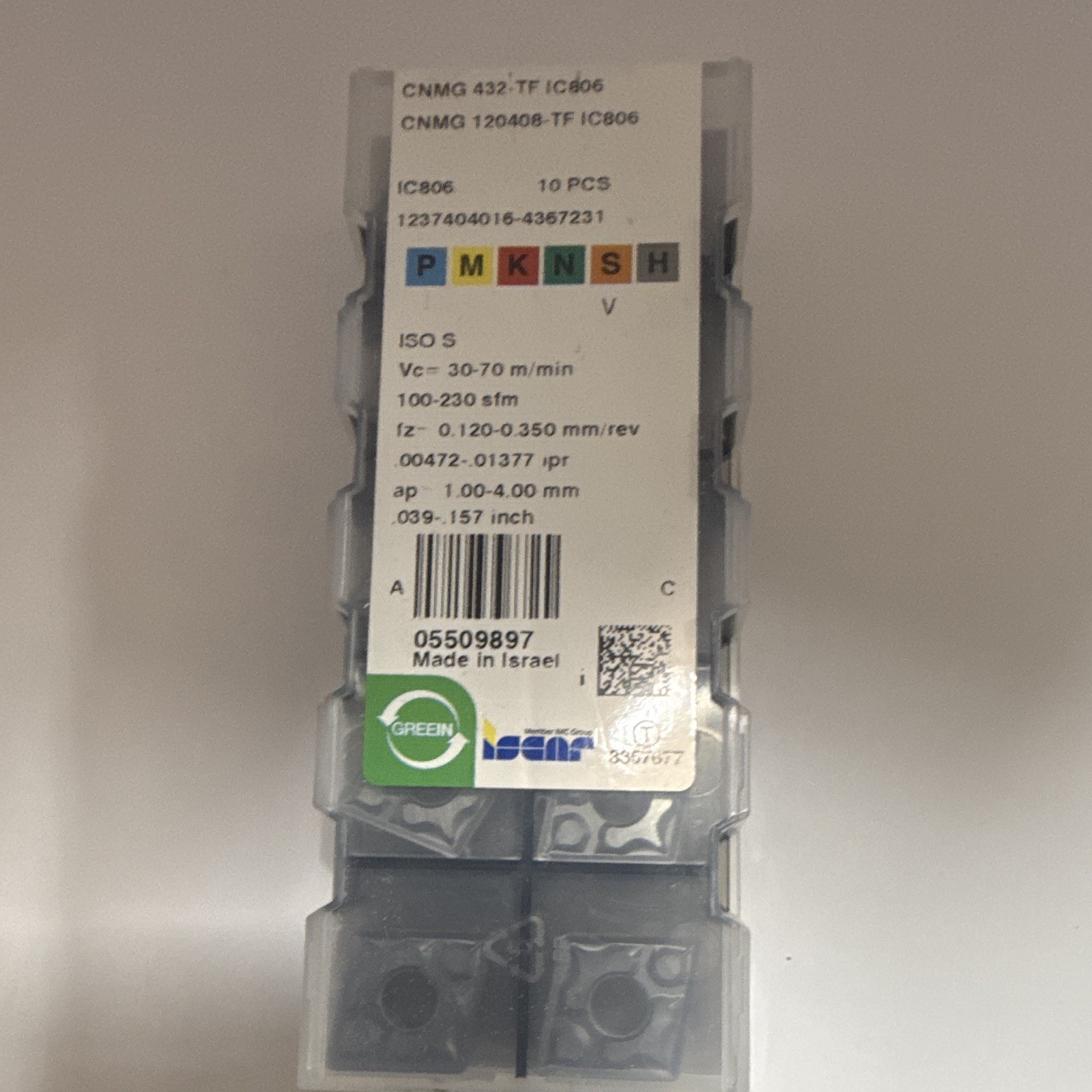 ISCAR Carbide Turning Insert CNMG 432-TF IC806 Indexable Inserts (10pcs)