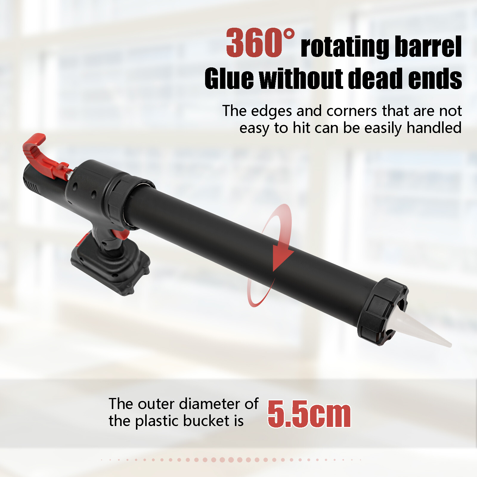 21V High Power Electric Caulk Gun Max Cordless Caulking Gun with Lithium Battery