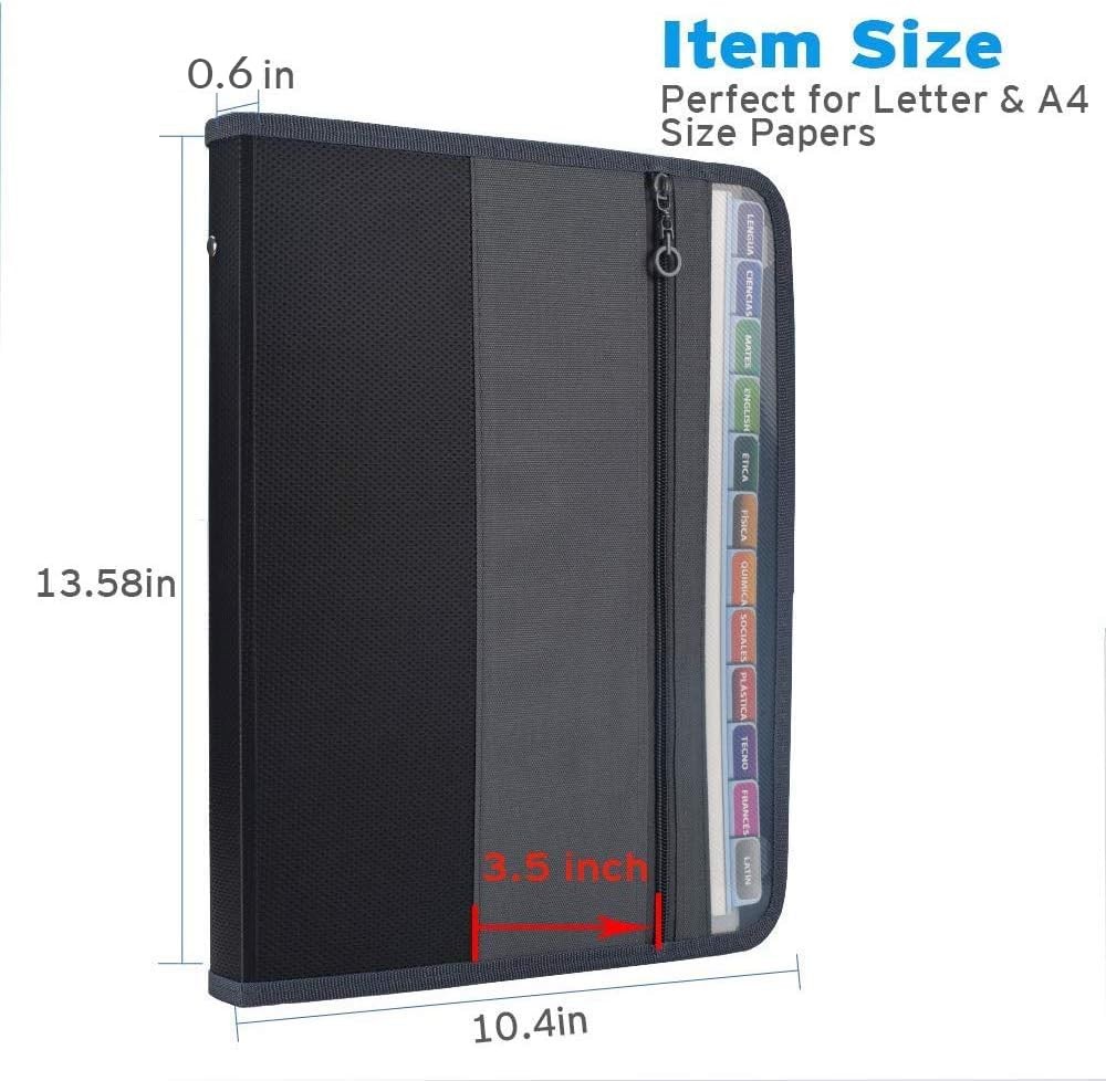 Accordion File Organizer with Zipper 12 Pocket Expanding Folder Document Holder